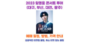 2023 임영웅 콘서트 투어(대구, 부산, 대전, 광주) 예매 일정, 방법, 가격 안내 & 성공적인 티켓팅 꿀팁, 취소 티켓 잡는 꿀팁